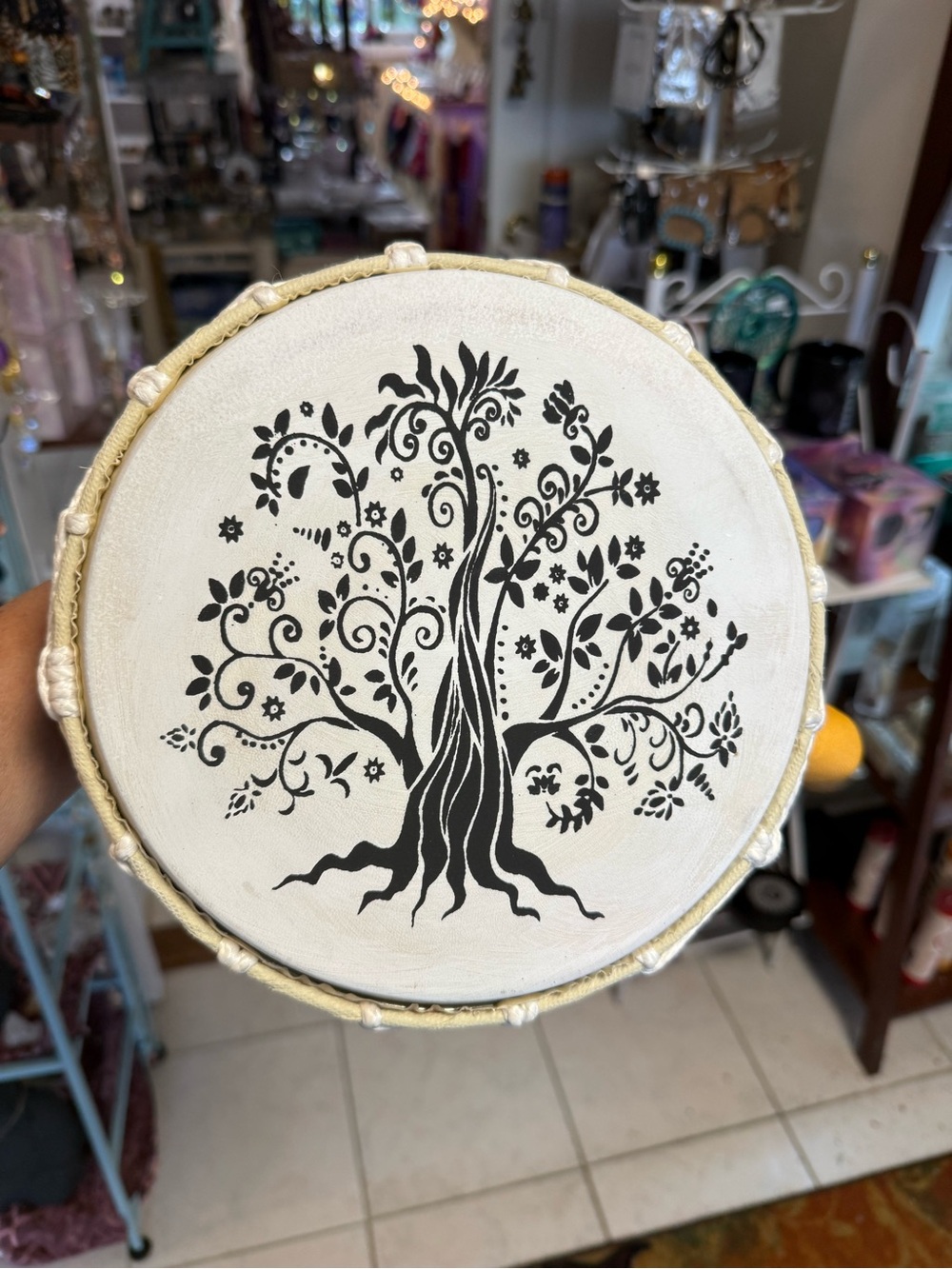Tree of life drum with mallet